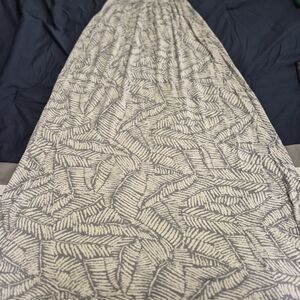 Gray and White Patterned Maxi Skirt